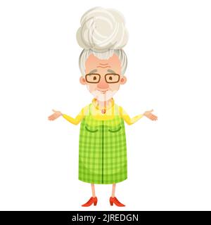 Illustration vectorielle d'une femme âgée surprise Illustration de Vecteur