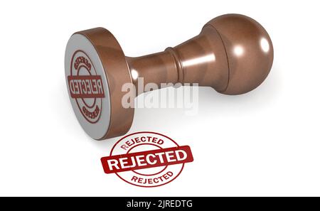 Timbre en bois avec mot rejeté, rendu de 3D Banque D'Images