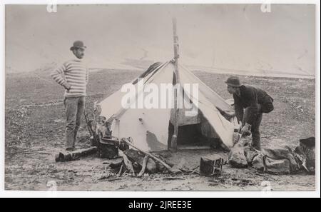 'Notre Camp', près de te Ariki, après l'éruption 10 juin '86, 1886, Dunedin, par les frères Burton. Banque D'Images