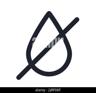 Icône de vecteur barré indiquant qu'il n'y a pas de goutte d'eau Illustration de Vecteur