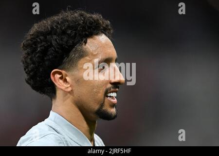 LILLE - Corra Marquinhos de Paris Saint-Germain de Marcos Ao‡lors du match de la Ligue française 1 entre l'OSC de Lille et Paris Saint Germain au stade Pierre-Mauroy sur 21 août 2022 à Lille, France. ANP | hauteur néerlandaise | Gerrit van Keulen Banque D'Images