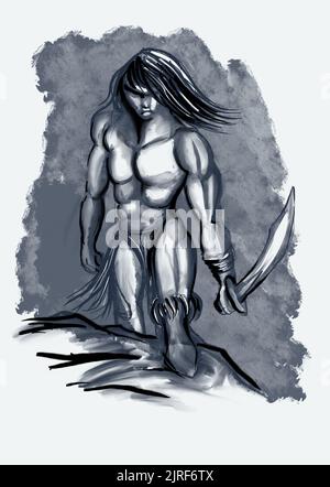 illustration barbare Banque D'Images