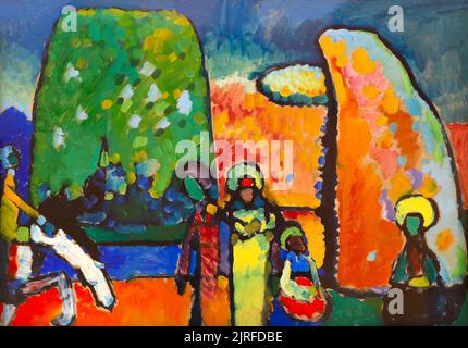 Etude d'improvisation n°2 (Marche funéraire), Wassily Kandinsky, 1909, Lenbachhaus, Munich, Allemagne, Europe Banque D'Images