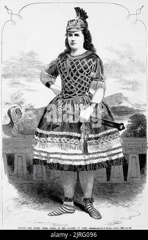 Portrait de Madame Inez Fabbri, Prima Donna à l'Académie de musique (1860). Illustration du 19th siècle du journal illustré de Frank Leslie Banque D'Images