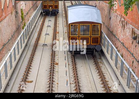 Buda Castle Hill funiculaire Budavari ligne de chemin de fer Siklo dans la capitale Banque D'Images