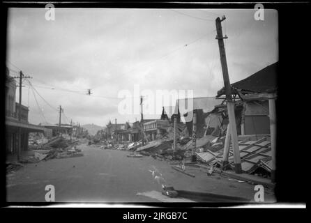 Napier in Ruins, 1931, Hawke's Bay, par Fred Brockett. Banque D'Images