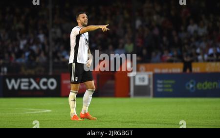 Shane Duffy de Fulham pendant le match de la coupe EFL Carabao Round Two entre Crawley Town et Fulham au stade Broadfield , Crawley , Royaume-Uni - 23rd août 2022 usage éditorial uniquement. Pas de merchandising. Pour les images de football, les restrictions FA et Premier League s'appliquent inc. Aucune utilisation Internet/mobile sans licence FAPL - pour plus de détails, contactez football Dataco Banque D'Images