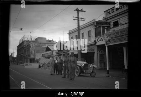 Napier in Ruins, 1931, Hawke's Bay, par Fred Brockett. Banque D'Images