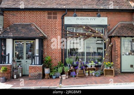 Une jolie boutique de fleurs à Ditchling Village High Street, East Sussex, Royaume-Uni. Banque D'Images