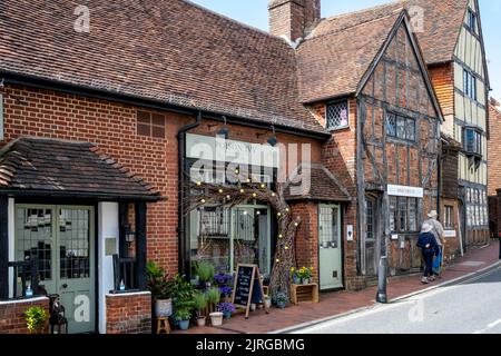 Une jolie boutique de fleurs à Ditchling Village High Street, East Sussex, Royaume-Uni. Banque D'Images