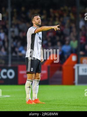 Shane Duffy de Fulham pendant le match de la coupe EFL Carabao Round Two entre Crawley Town et Fulham au stade Broadfield , Crawley , Royaume-Uni - 23rd août 2022 usage éditorial uniquement. Pas de merchandising. Pour les images de football, les restrictions FA et Premier League s'appliquent inc. Aucune utilisation Internet/mobile sans licence FAPL - pour plus de détails, contactez football Dataco Banque D'Images