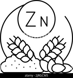 illustration du vecteur de l'icône de la ligne naturelle de vitamine zn Illustration de Vecteur