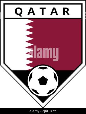 Illustration du badge de l'équipe de Qatar Angled pour le tournoi de football Illustration de Vecteur