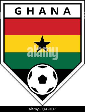 Illustration du badge Ghana Angled Team pour le tournoi de football Illustration de Vecteur