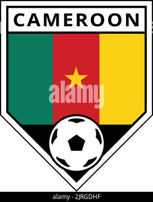 Illustration du badge de l'équipe de Cameroun Angled pour le tournoi de football Illustration de Vecteur