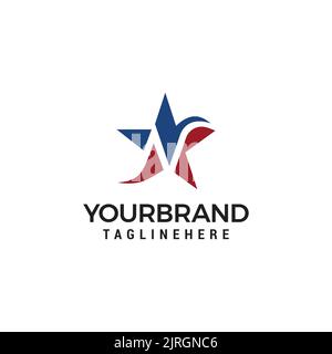 Modèle de logo vectoriel étoile en tranches avec la lettre N à l'intérieur de l'élément de conception ou de l'icône. Illustration de Vecteur