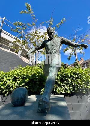 Statue de Jackie Milburn, parc St James, Newcastle Banque D'Images