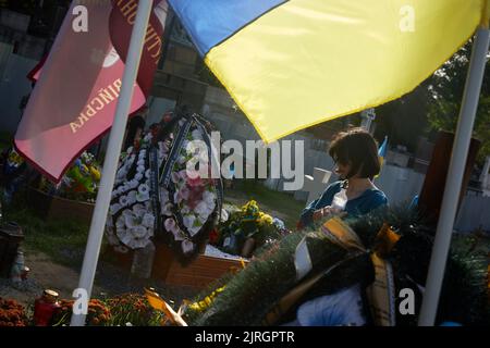 Lviv, Ukraine. 24th août 2022. À Lviv, divers événements ont eu lieu pour le jour de l'indépendance de l'Ukraine, malgré les recommandations de précaution du président Volodymyr Zelensky, à Lviv, en Ukraine. 24 août 2022 (photo par Edgar Gutiérrez/Sipa USA) crédit: SIPA USA/Alay Live News Banque D'Images