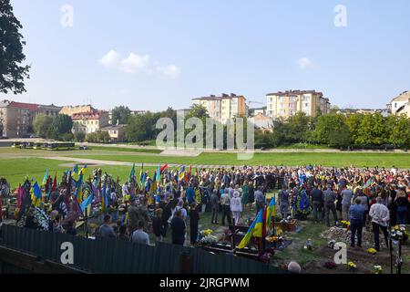 Lviv, Ukraine. 24th août 2022. À Lviv, divers événements ont eu lieu pour le jour de l'indépendance de l'Ukraine, malgré les recommandations de précaution du président Volodymyr Zelensky, à Lviv, en Ukraine. 24 août 2022 (photo par Edgar Gutiérrez/Sipa USA) crédit: SIPA USA/Alay Live News Banque D'Images