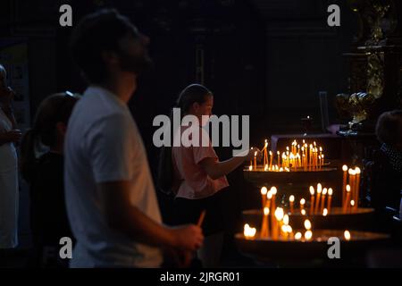 Lviv, Ukraine. 24th août 2022. À Lviv, divers événements ont eu lieu pour le jour de l'indépendance de l'Ukraine, malgré les recommandations de précaution du président Volodymyr Zelensky, à Lviv, en Ukraine. 24 août 2022 (photo par Edgar Gutiérrez/Sipa USA) crédit: SIPA USA/Alay Live News Banque D'Images