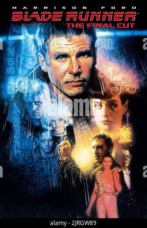 RUTGER HAUER, Daryl Hannah, WILLIAM SANDERSON, HARRISON FORD, SEAN YOUNG, JOANNA CASSIDY, JOE TURKEL POSTER, Blade Runner, 1982 Banque D'Images