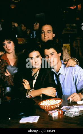 ELIZABETH PERKINS,DEMI MOORE, James Belushi, ROB LOWE, À propos de la nuit dernière..., 1986 Banque D'Images