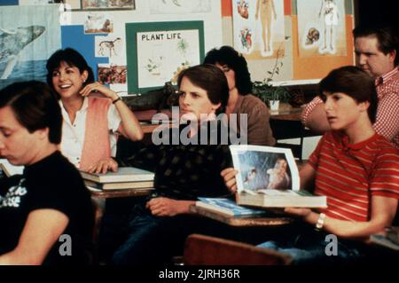 JERRY LEVINE, SUSAN URSITTI, Michael J. FOX, MATT ADLER, Teen Wolf, 1985 Banque D'Images