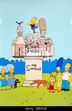 BOUVIER,BOUVIER,SNOWBALL,HELPER,BART,MAGGIE,LISA,MARGE,SIMPSON, THE SIMPSONS, 1989 Banque D'Images