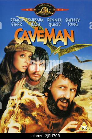 SHELLEY LONG, Dennis Quaid, Ringo Starr, 1981, l'AFFICHE DE CAVEMAN Banque D'Images