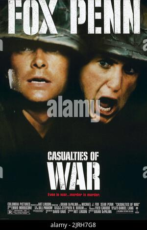 MICHAEL J. FOX, Sean Penn, l'AFFICHE DE VICTIMES DE LA GUERRE, 1989 Banque D'Images