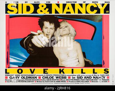 GARY OLDMAN, CHLOE WEBB POSTER, SID ET NANCY, 1986 Banque D'Images