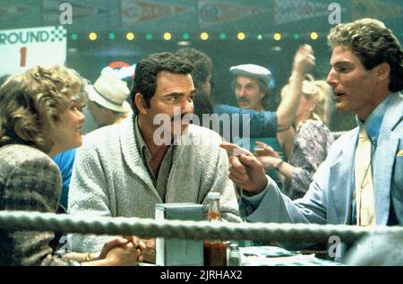 KATHLEEN TURNER, Burt Reynolds, Christopher Reeve, CHANGEMENTS DE CHAÎNES, 1988 Banque D'Images