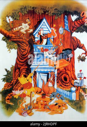 HIBOU,TIGGER,LAPIN,EEYORE,PORCELET,POOH,ROO,KANGA,GOPHER, LES NOUVELLES AVENTURES DE WINNIE L'OURSON, 1988 Banque D'Images