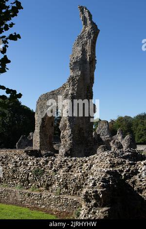 La plus haute partie restante du Prieuré médiéval de notre Dame de Thetford Banque D'Images