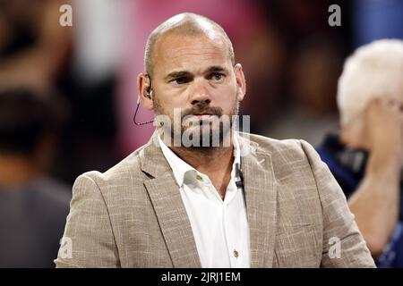 EINDHOVEN - Wesley Sneijder lors du match de l'UEFA Champions League entre le PSV Eindhoven et le FC des Rangers au stade Phillips sur 24 août 2022 à Eindhoven, pays-Bas. ANP | hauteur néerlandaise | Maurice van Steen Banque D'Images