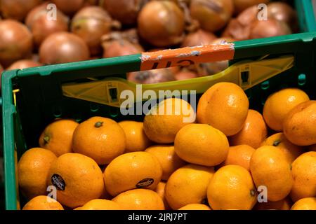 Légumes frais dans un grossiste à Nelson, Nouvelle-Zélande Banque D'Images