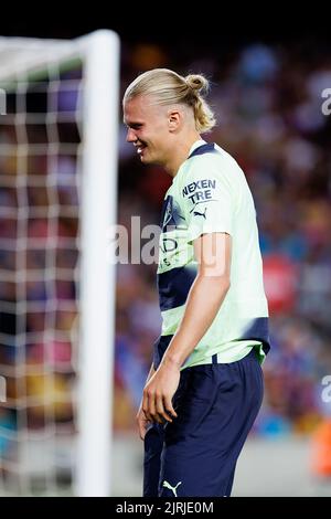 Barcelone, Espagne. 24th août 2022. Haaland en action lors du match amical entre le FC Barcelone et Manchester City au stade Spotify Camp Nou à Barcelone, en Espagne. Crédit: Christian Bertrand/Alay Live News Banque D'Images