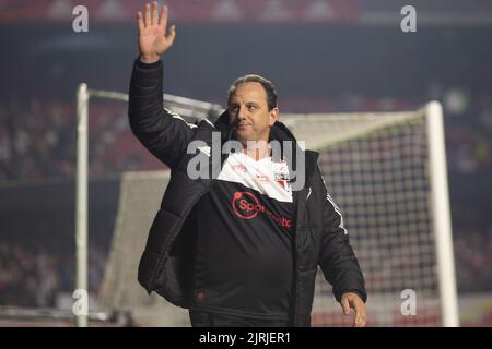 Sao Paulo, Brésil. 24th août 2022. Rogerio CENI de Sao Paulo lors d'un match entre Sao Paulo et Flamengo pour la demi-finale de la Copa do Brasil 2022, à l'Estadio Cicero Pompeu de Toledo, dans la nuit de ce mercredi, le 24th. Adriana Spaca/SPP (Adriana Spaca/SPP) crédit: SPP Sport presse photo. /Alamy Live News Banque D'Images