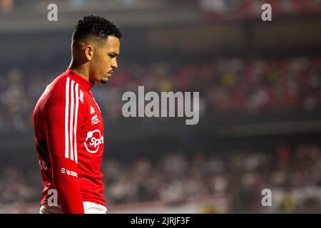 Sao Paulo, Brésil. 24th août 2022. Luciano do Sao Paulo lors d'un match entre Sao Paulo et Flamengo pour la demi-finale du 2022 Copa do Brasil, à l'Estadio Cicéro Pompeu de Toledo, dans la nuit de ce mercredi, le 24th. Adriana Spaca/SPP (Adriana Spaca/SPP) crédit: SPP Sport presse photo. /Alamy Live News Banque D'Images