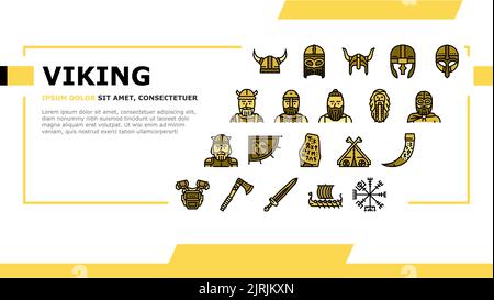 viking médiéval norse casque atterrissage vecteur tête Illustration de Vecteur