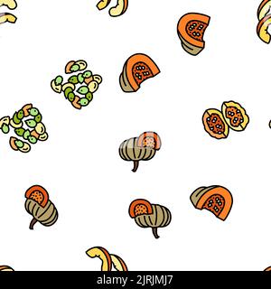 citrouille halloween automne orange vecteur sans couture motif Illustration de Vecteur