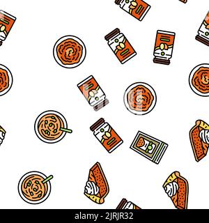 citrouille halloween automne orange vecteur sans couture motif Illustration de Vecteur