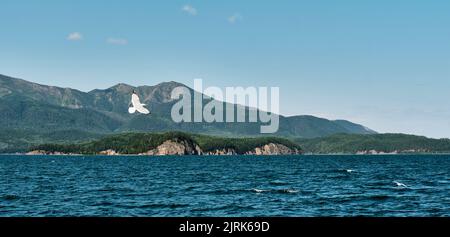 Baie Chivyrkuisky du lac Baikal.Bolchoy île de Kyltygey. Parc national de Zabaikalsky, Buryatia, Russie Banque D'Images