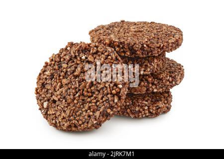 amaranth biscuits avec caroub isolé sur fond blanc avec pleine profondeur de champ. Une alimentation saine. Banque D'Images