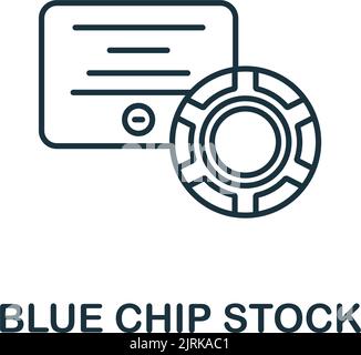 Icône de stock de jetons bleus. Ligne ligne simple ligne stock Market icône pour modèles, web design et infographies Illustration de Vecteur