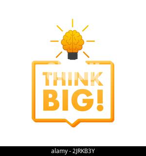 Pensez à une ampoule de grande taille, motivationnelle. Illustration du stock vectoriel. Illustration de Vecteur