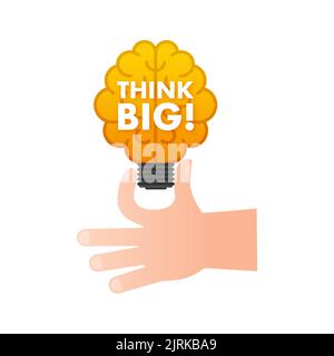Pensez à une ampoule de grande taille, motivationnelle. Illustration du stock vectoriel. Illustration de Vecteur