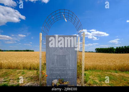 Champ de bataille d'Agincourt, France Banque D'Images