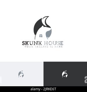 Skunk House Home Realty logo immobilier Illustration de Vecteur