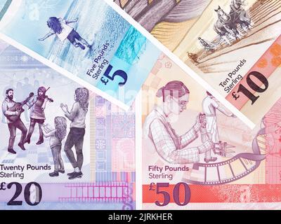 L'argent de l'Irlande du Nord - livre un fond d'affaires Banque D'Images